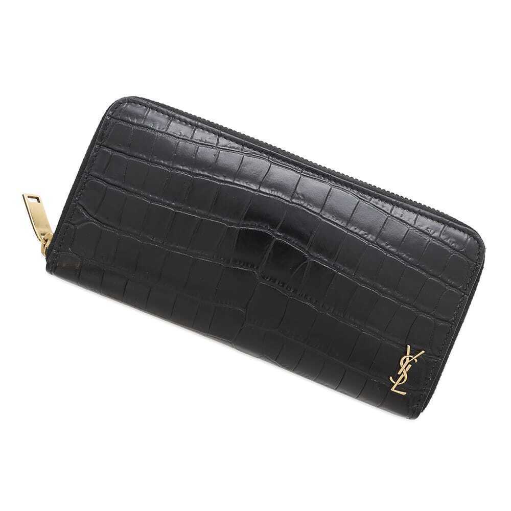 Saint Laurent Paris Cassandra Round Zip Wallet Black
